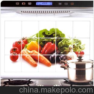 韩国高档铝珀防水防油贴纸/厨房贴纸 墙贴纸 可擦洗 蔬菜