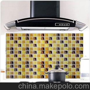 韩国高档铝珀防水防油贴纸/厨房贴纸 墙贴纸 可擦洗 方格图案