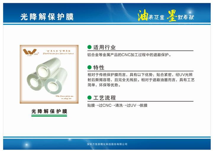 UV光降解CNC加工保护膜