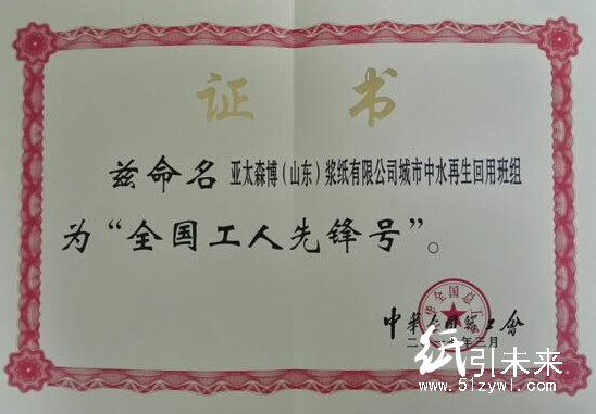 亚太森博(山东)浆纸有限公司全国工人先锋号