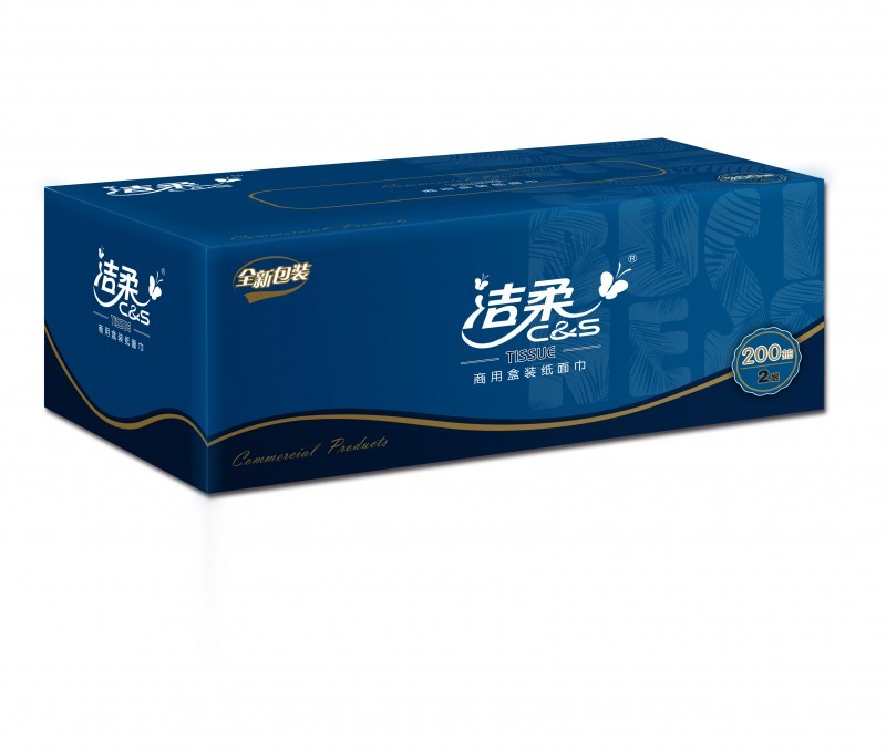 洁柔商用200抽盒装纸面巾(3盒装)  12提/箱
