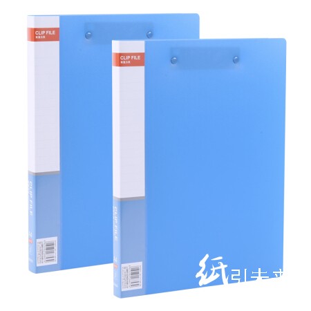 晨光（M&G）ADM95055 A4优品双强力夹文件夹资料夹2个袋 蓝色