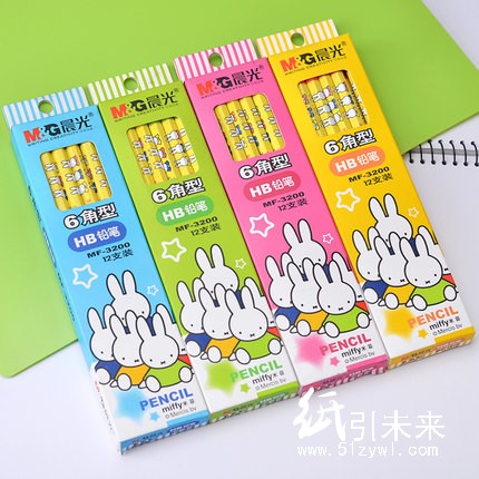 晨光铅笔米菲六角热转印沾顶MF3200