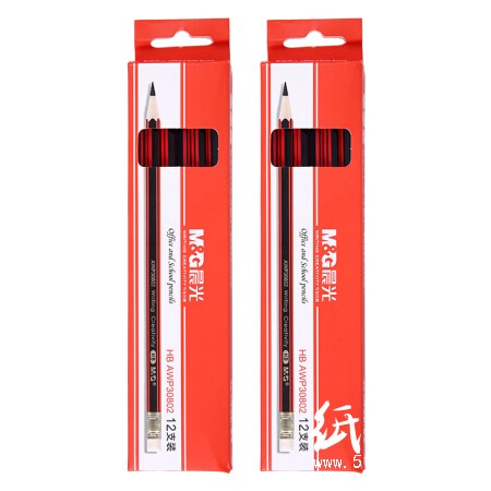 晨光HB木杆铅笔六角红黑抽条AWP30802