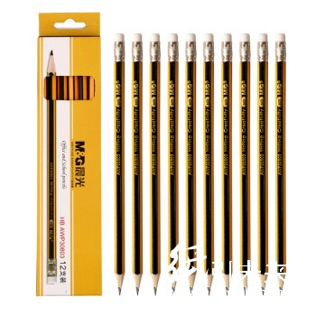 晨光HB六角木杆铅笔黄黑抽条AWP30803