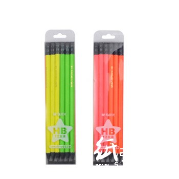 晨光HB木杆铅笔纯色荧光六角AWP30812