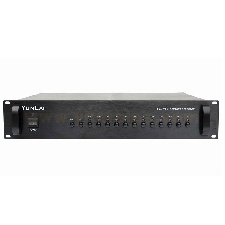 云籁(YUNLAI) 分区矩阵器 LA-8207 12路独立扬声器选择开关 功耗:35W 不含安装调试