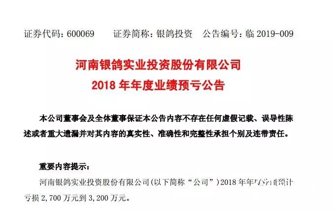 河南银鸽发布2018年业绩预告，亏损原因在于废纸！