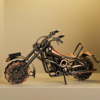 摩托车模型 现代简约轻奢办公室摆件工艺品高端创意客厅书房装饰品