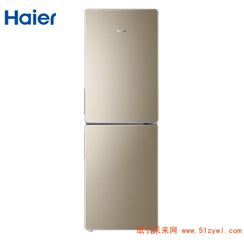 海尔（Haier）BCD-190WDPT 双门冰箱 190升容量 定频 风冷 电脑控温 二级能效 一年保修 金色
