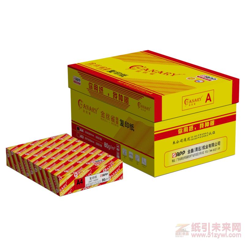 金丝雀（anary） A3 80g 复印纸 (特级)500张/包 5包/箱