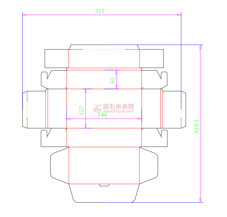求购飞机盒 展开尺寸图——纸引未来网